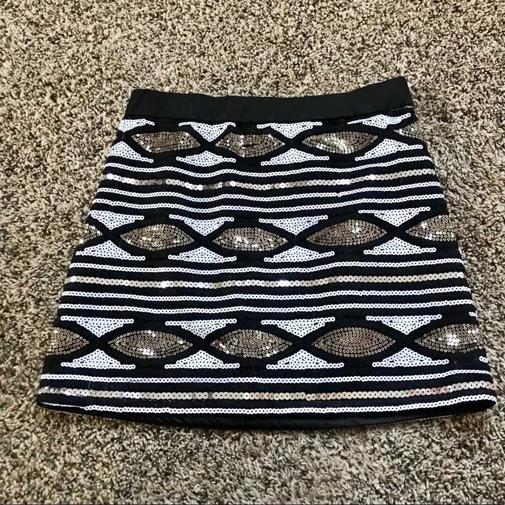 Red dress boutique black silver sequin skirt